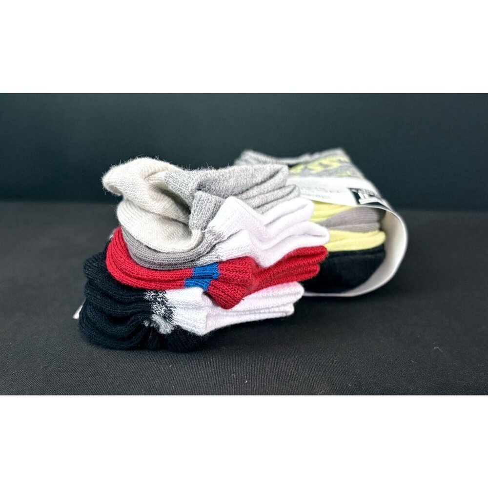 Members Mark Kids No Show Socks 10-Pack Toe Seam Non Slip Multi Color Kids 7-10 - Picture 6 of 6